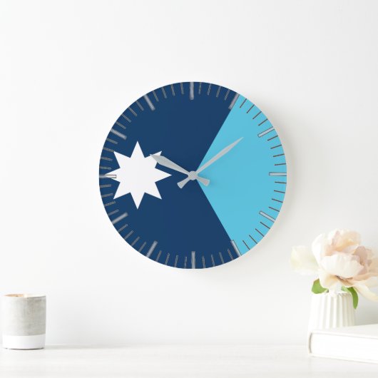 Wall Clock with flag of Minnesota, USA ラージ壁時計 (ホーム)