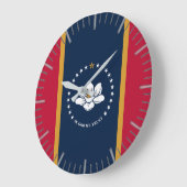 Wall Clock with flag of Mississippi State, USA ラージ壁時計 (傾斜)