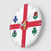 Wall Clock with Flag of Montreal, Canada ラージ壁時計 (傾斜)