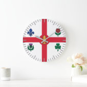 Wall Clock with Flag of Montreal, Canada ラージ壁時計 (ホーム)