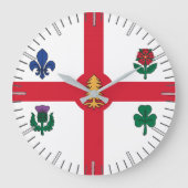 Wall Clock with Flag of Montreal, Canada ラージ壁時計 (正面)
