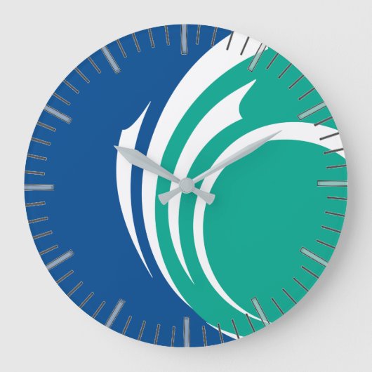 Wall Clock with flag of Ottawa, Canada ラージ壁時計 (正面)