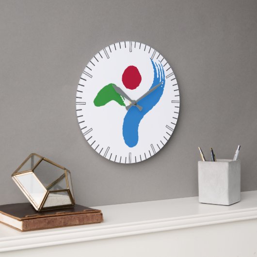 Wall Clock with flag of Seoul, South Korea ラージ壁時計 (オフィス)