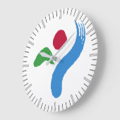 Wall Clock with flag of Seoul, South Korea ラージ壁時計 (傾斜)