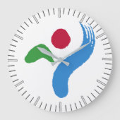 Wall Clock with flag of Seoul, South Korea ラージ壁時計 (正面)