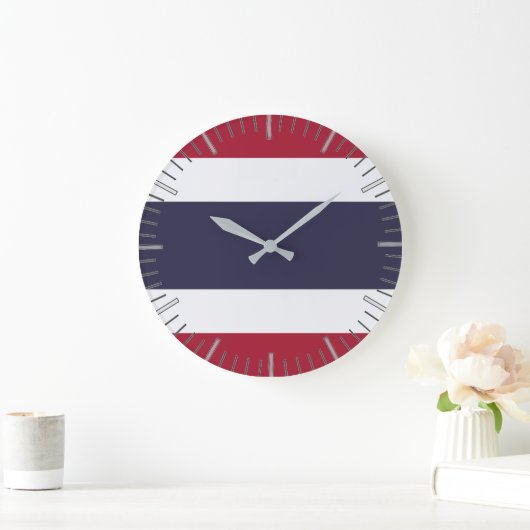 Wall Clock with flag of Thailand ラージ壁時計 (ホーム)