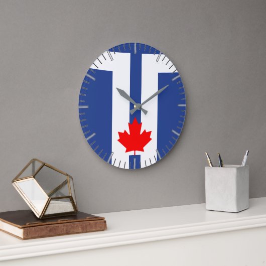 Wall Clock with flag of Toronto, Canada ラージ壁時計 (オフィス)