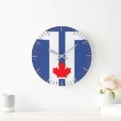 Wall Clock with flag of Toronto, Canada ラージ壁時計 (ホーム)