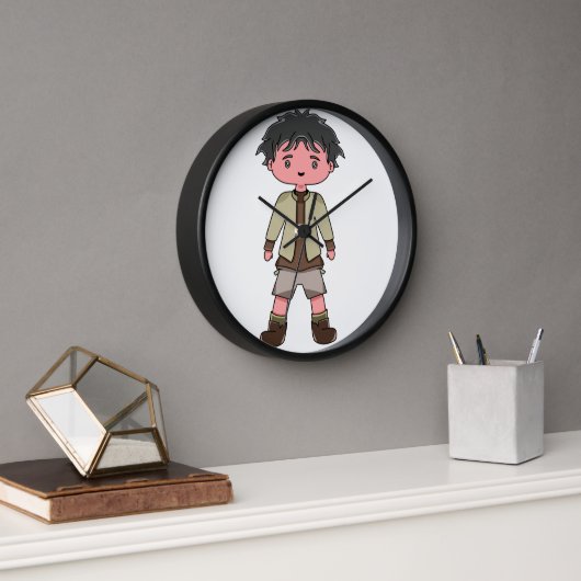 Wall Clock with illustration character cartoon 壁時計 (オフィス)