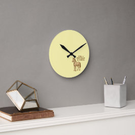 Wall Clock with motivational text and horse ラウンド壁時計