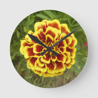 Wall clock With Picture Of Marigold On It ラウンド壁時計