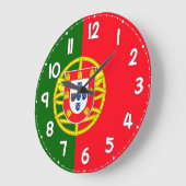 Wall Clock with Portugal Flag - Flag of Portugal ラージ壁時計 (傾斜)