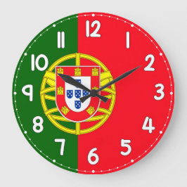 Wall Clock with Portugal Flag - Flag of Portugal ラージ壁時計