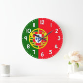 Wall Clock with Portugal Flag - Flag of Portugal ラージ壁時計 (ホーム)