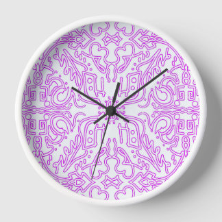 Wall Clock with Soft Pink Dream Mandala pattern 壁時計