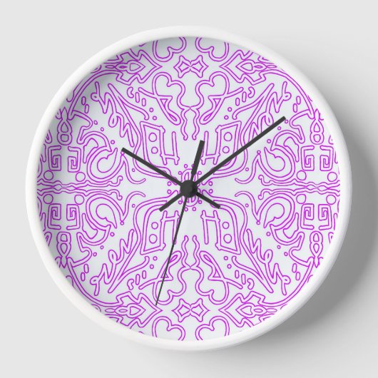 Wall Clock with Soft Pink Dream Mandala pattern 壁時計 (正面)