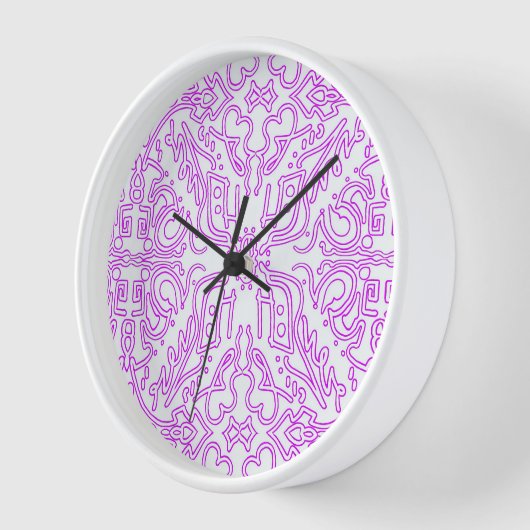 Wall Clock with Soft Pink Dream Mandala pattern 壁時計 (傾斜)