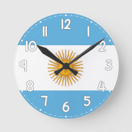 Wall Clock with the flag of Argentina - Flag of Ar ラウンド壁時計