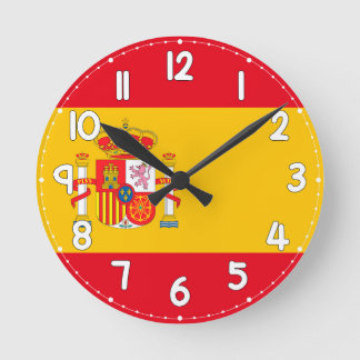 Wall Clock with the Spanish Flag - Flag of Spain ラウンド壁時計