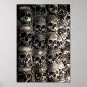 Wall Full Of Skulls And Bones In The Bone Chapel ポスター (正面)