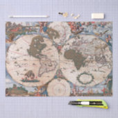 Wall Map of the World By Cornelis Danckerts 薄葉紙 (クラフト)