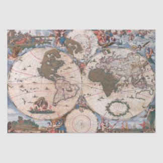 Wall Map of the World By Cornelis Danckerts 薄葉紙