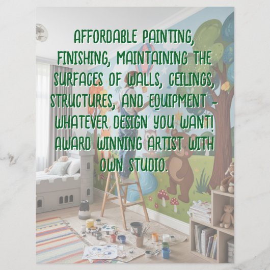 wall mural Painter job offer Tear Off  チラシ (裏面)