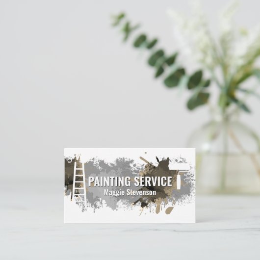 Wall Paint Splatter Home Remodeling 名刺 (スタンド正面)