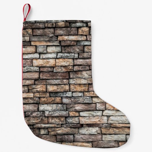 Wall stone wall brick wall スモールクリスマスストッキング (正面)