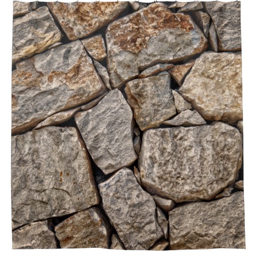 Wall stones masonry rocks シャワーカーテン (正面)