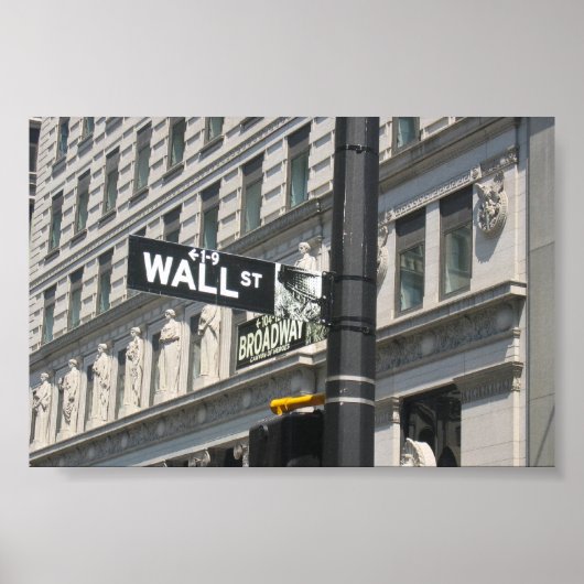 Wall Street and Broadway, New York City ポスター (正面)