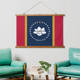 Wall Tapestry with flag of Mississippi State, USA 吊り下げ型タペストリー