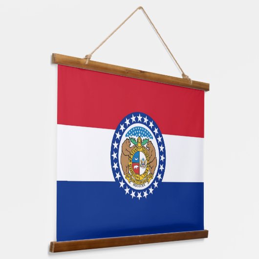 Wall tapestry with flag of Missouri, U.S.A. 吊り下げ型タペストリー (傾斜あり)