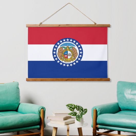 Wall tapestry with flag of Missouri, U.S.A. 吊り下げ型タペストリー (リビング)