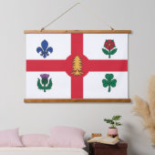 Wall Tapestry with flag of Montreal, Quebec 吊り下げ型タペストリー (寝室)