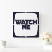 Wall Watch Acrylic Square 10.75インチ： WATCH ME スクエア壁時計 (ホーム)