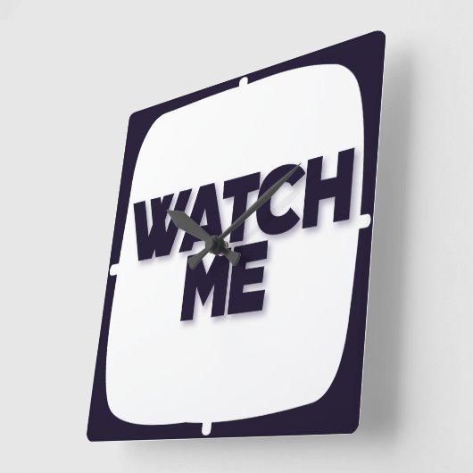 Wall Watch Acrylic Square 10.75インチ： WATCH ME スクエア壁時計 (傾斜)