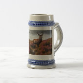 Wallace Clan Badge & Stag Personalized ビールジョッキ (正面右)