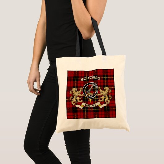 Wallace Clan Badge & Tartan トートバッグ (正面(商品))
