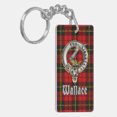 Wallace Clan Badge/Tartan Rectangle キーホルダー (正面左)