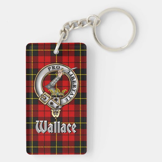 Wallace Clan Badge/Tartan Rectangle キーホルダー (裏面)