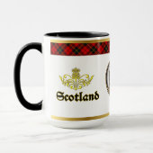 Wallace Clan Badge Tartan w/Gold Rim マグカップ (左)