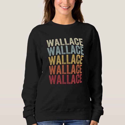 Wallace Pennsylvania Wallace PA Retro Vintage Text スウェットシャツ (正面)