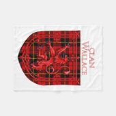 Wallace Tartan Scottish Plaid Lion Rampant フリースブランケット (正面(横))