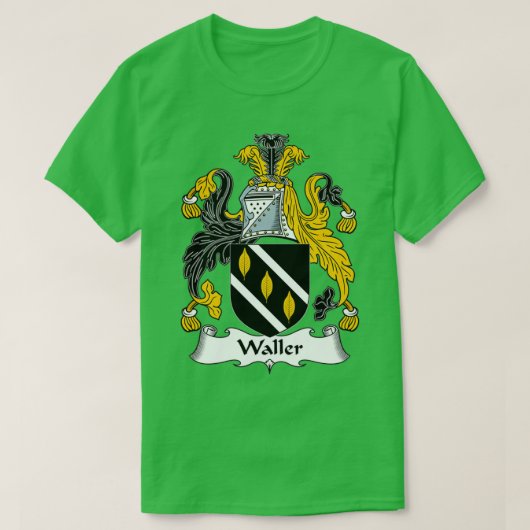 Waller Coat of Arms Family Crest  Tシャツ (デザイン正面)