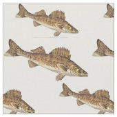 Walleyeの魚の学校 ファブリック (クローズアップ)