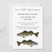 Walleyeの魚釣りの大人の人の誕生日のスポーツ第40 招待状 (裏面)