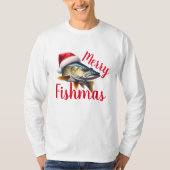 Walleye "フィッシュメリー"醜いクリスマス tシャツ (正面)