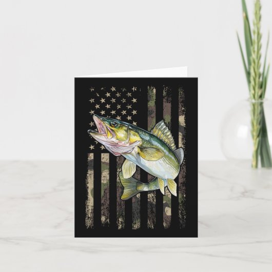 Walleye Camo American Flag  カード (正面)