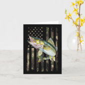 Walleye Camo American Flag  カード (黄色い花)